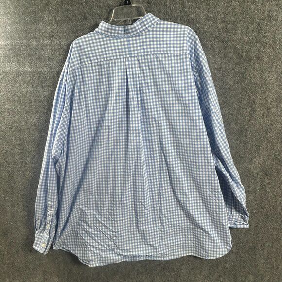Ralph Lauren 5XB Polo Blue and White Shirt Pink Pony Big and Tall "Big" Button - Picture 5 of 14